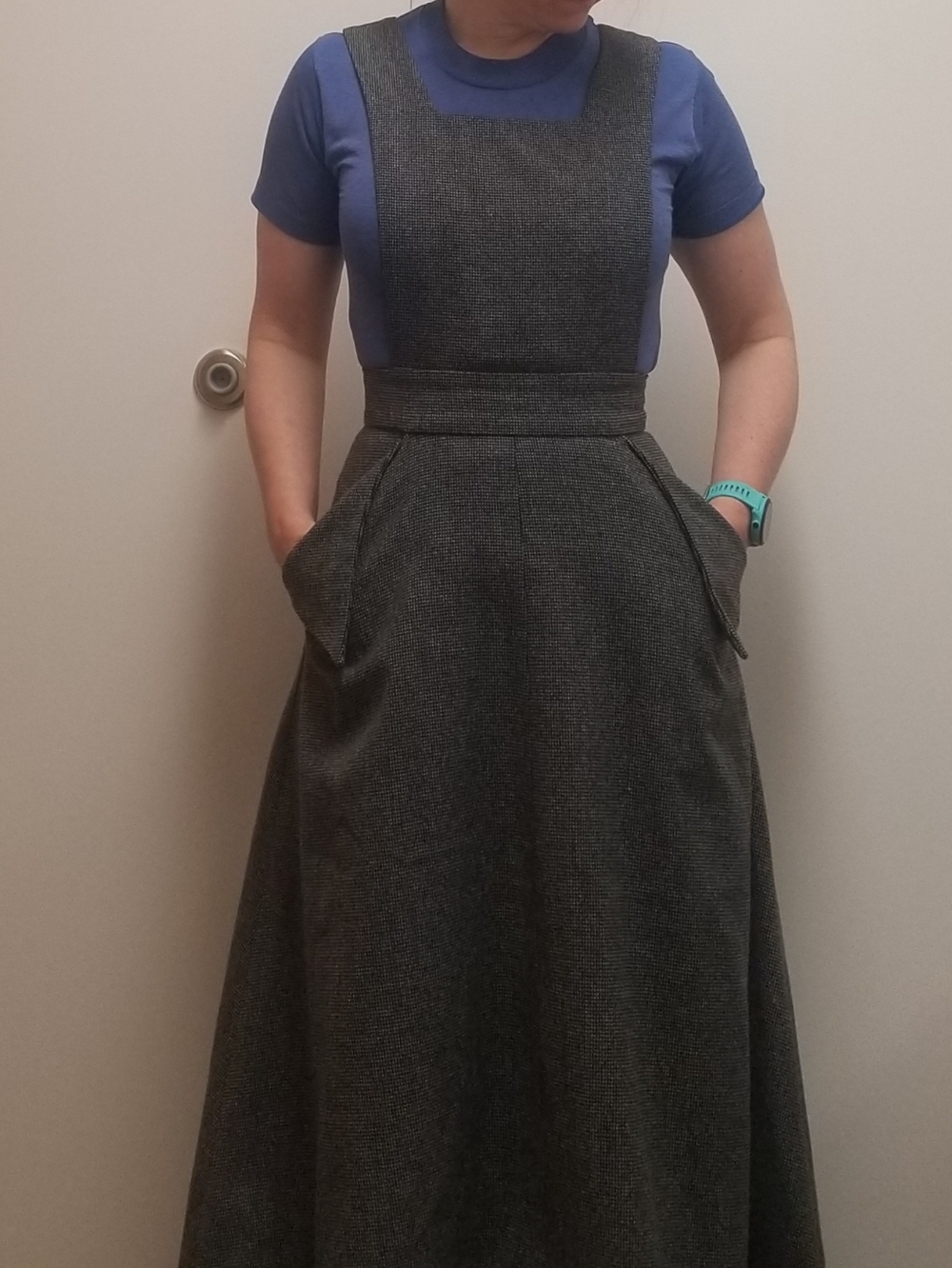 Vintage Gray Wool Pinafore Dress